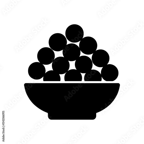 very simple flat and single minimalist Caviar Silhouettes in black on a white background