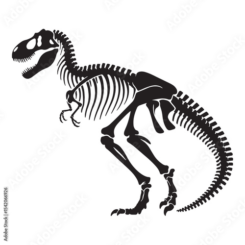 A timeless apex predator – Tyrannosaurus rex skeleton silhouette in clean Tyrannosaurus rex skeleton vector format – dinosaur skeleton silhouette

