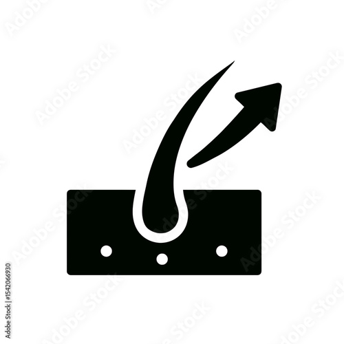 very simple flat and single minimalist Hair Growth Silhouettes in black on a white background