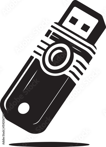 A silhouette pen driver vector