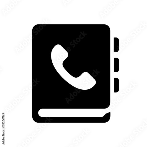 very simple flat and single minimalist Phone Book Silhouettes in black on a white background