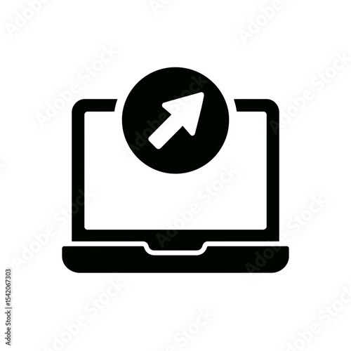 very simple flat and single minimalist Going Online Silhouettes in black on a white background