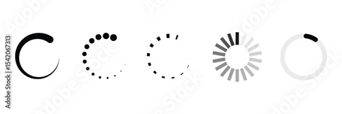 Set of loading bar icon collection. loading status bar in different , Download progress symbol.