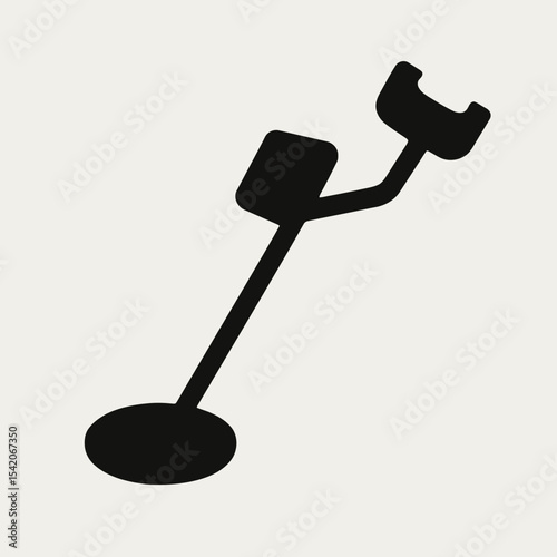 very simple flat and single minimalist Metal Detector Silhouettes in black on a white background