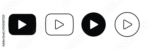 Set of video and audio play button collection. Play button symbol vector illustration.