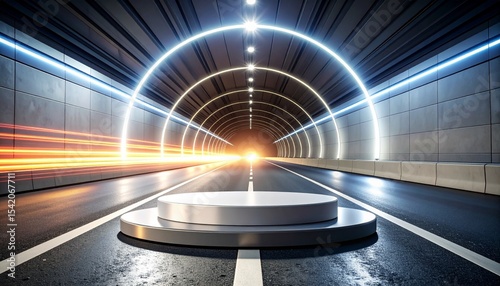 Futuristic tunnel stage gleams with promise