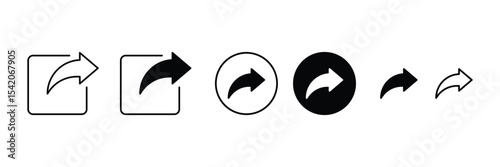 Set of  share icon collection. Reply send forward, External Link symbol. Vector Illustration.