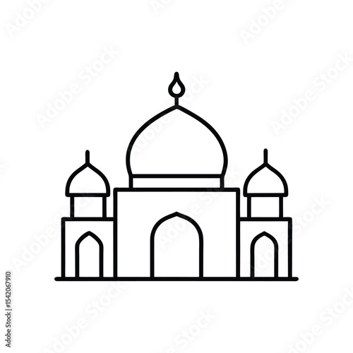 Islamic mosque line art