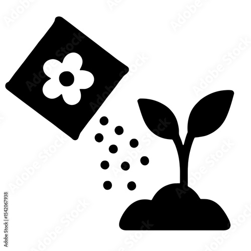 very simple flat and single minimalist Fertilizations Silhouettes in black on a white background