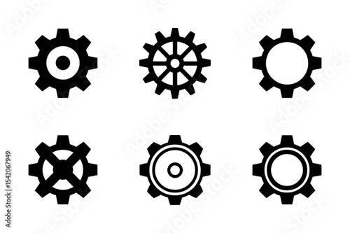 Gear wheel vector set mechanical cogwheel collection