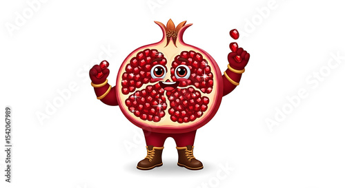 Pomegranate Pal: A Cheerful Fruit Character