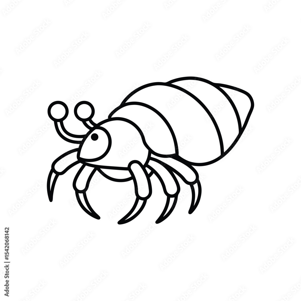 Obraz premium hermit crab line art