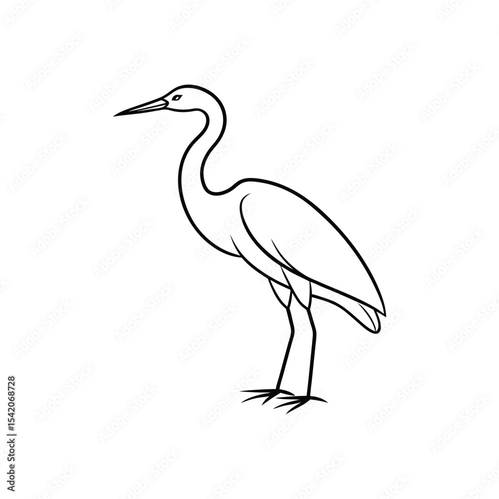 Obraz premium heron line art