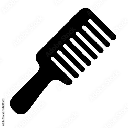 very simple flat and single minimalist Hair Comb Silhouettes in black on a white background