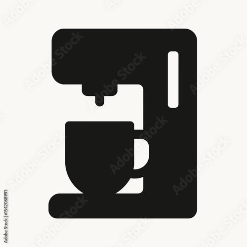 very simple flat and single minimalist Coffee Machine Silhouettes in black on a white background