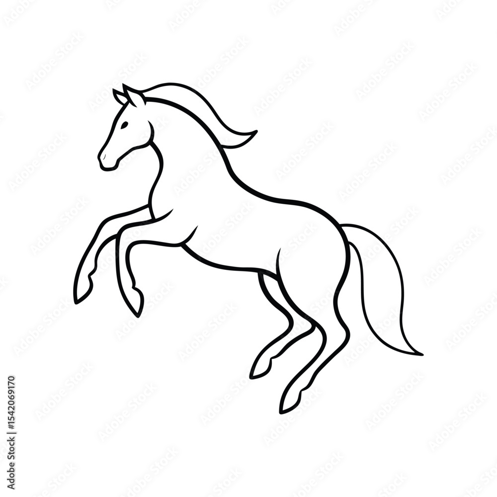 Obraz premium jumping horse line art