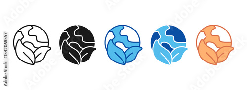 Enviroment Icon Set Multiple Style Collection