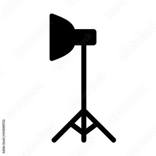 very simple flat and single minimalist Photography Lighting Equipment Silhouettes in black on a white background