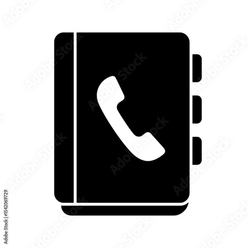 very simple flat and single minimalist Phone Book Silhouettes in black on a white background