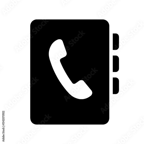 very simple flat and single minimalist Phone Book Silhouettes in black on a white background