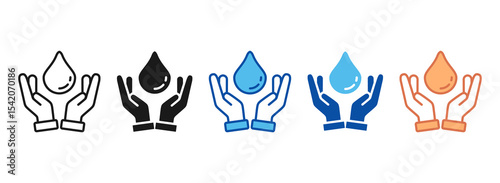 Save Water Icon Set Multiple Style Collection