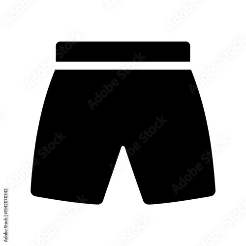 very simple flat and single minimalist Shorts Silhouettes in black on a white background