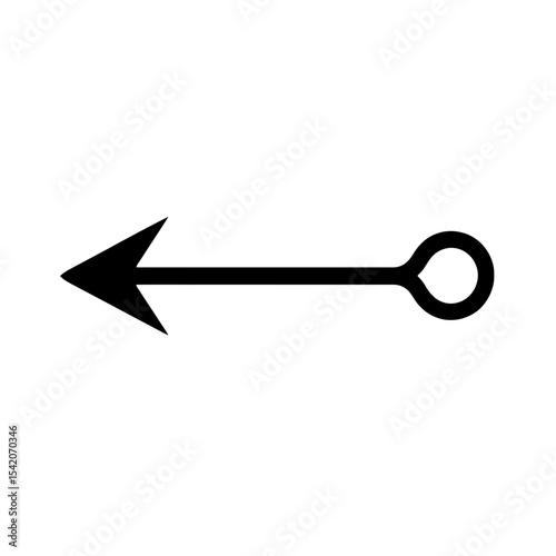 very simple flat and single minimalist Fishing Harpoon Silhouettes in black on a white background