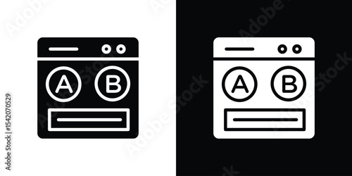 A B test icon black silhouette for web, and mobile app