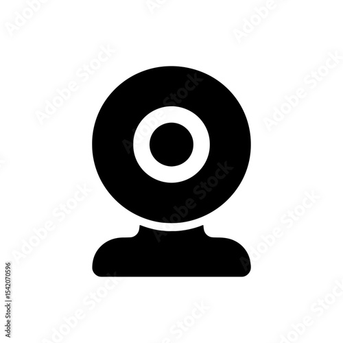 very simple flat and single minimalist Webcam Silhouettes in black on a white background