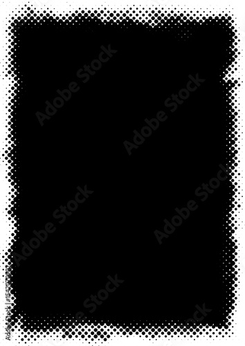Vertical grunge textures, rectangle frame, black halftone dot texture