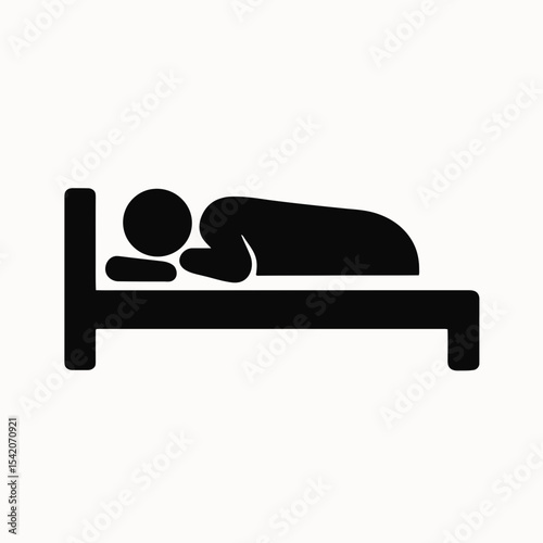 very simple flat and single minimalist Sleeping Silhouettes in black on a white background