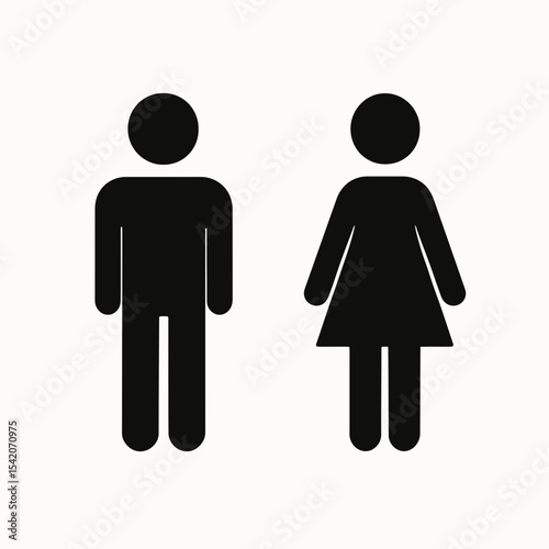 very simple flat and single minimalist Toilet Silhouettes in black on a white background
