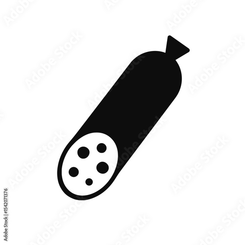 very simple flat and single minimalist Salami Stick Silhouettes in black on a white background