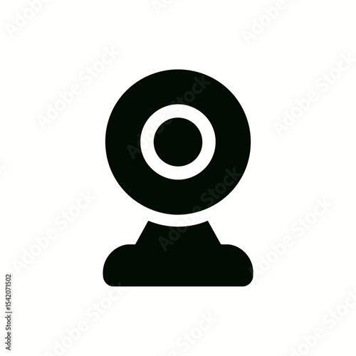 very simple flat and single minimalist Webcam Silhouettes in black on a white background