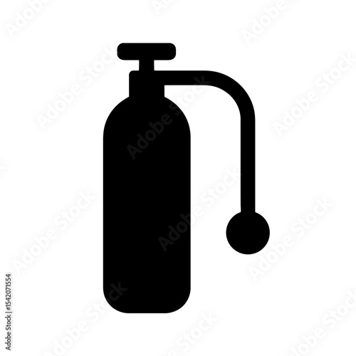 very simple flat and single minimalist Oxygen Tank Silhouettes in black on a white background