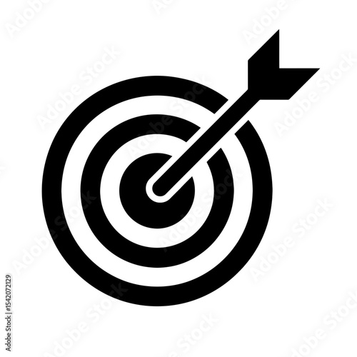 very simple flat and single minimalist Hitting Target Silhouettes in black on a white background