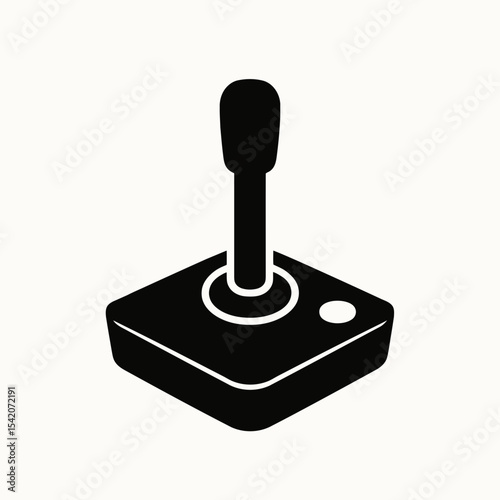 very simple flat and single minimalist Joystick Silhouettes in black on a white background