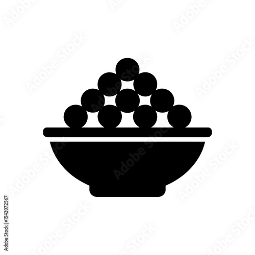 very simple flat and single minimalist Caviar Silhouettes in black on a white background