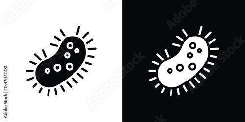 Bacteria icon black silhouette for web, and mobile app