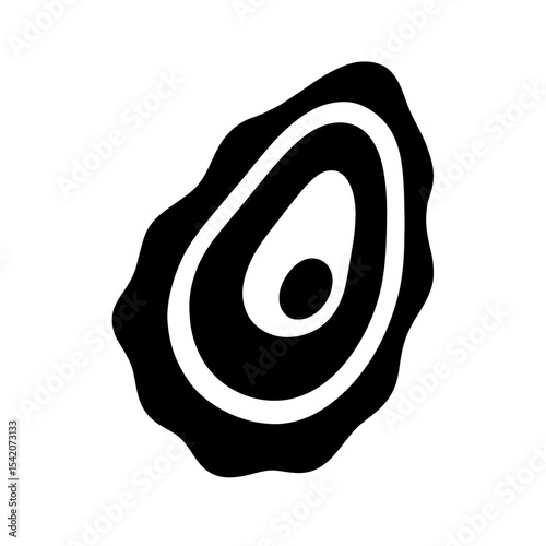 very simple flat and single minimalist Oyster Silhouettes in black on a white background