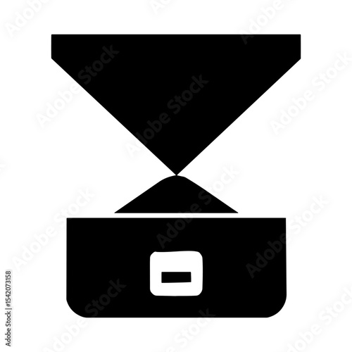 a black and white vector icon of a hologram projector device, perfect for technology and science designs