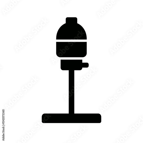 very simple flat and single minimalist Darkroom Enlarger Silhouettes in black on a white background