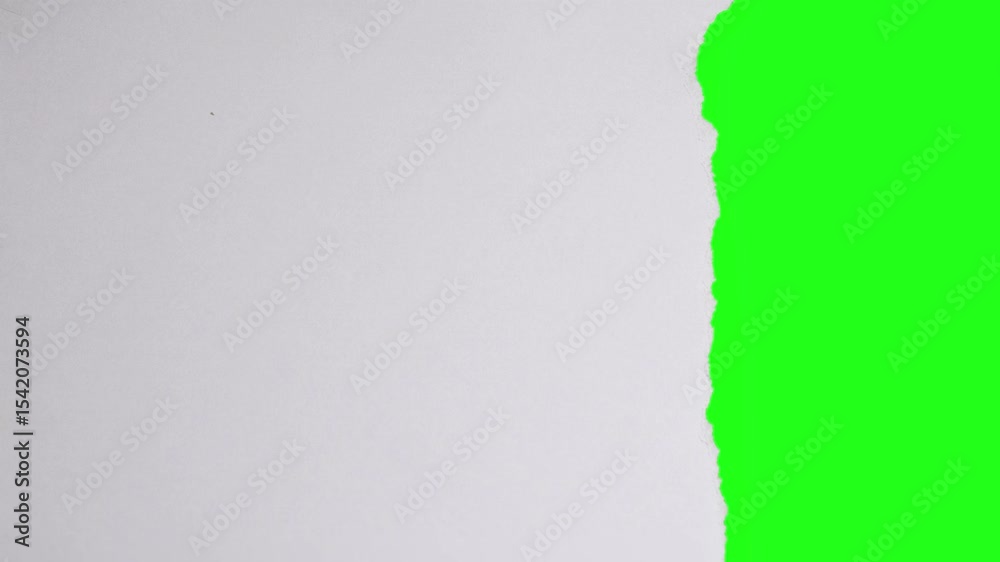 torn paper on green screen, trendy paper transition for video editing, title, etc. 4k paper footage.