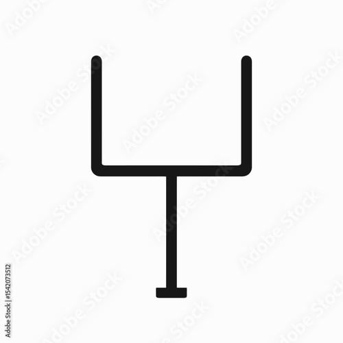 very simple flat and single minimalist Field Goal Silhouettes in black on a white background
