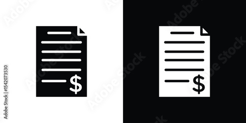 Bank statement icon black silhouette for web, and mobile app
