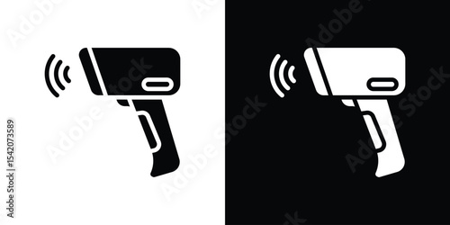 Barcode scanner icon black silhouette for web, and mobile app