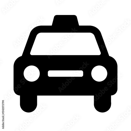 very simple flat and single minimalist Taxicab Silhouettes in black on a white background