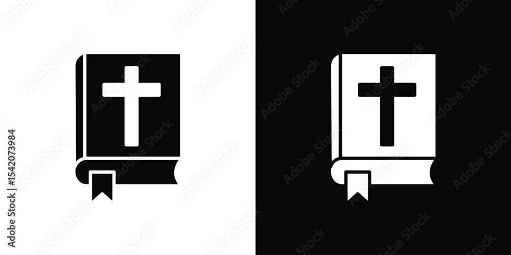Obraz premium Bible icon black silhouette for web, and mobile app