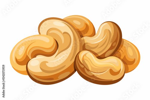 Heap of roasted cashew nuts illustration