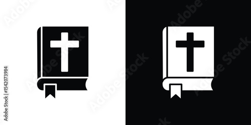 Bible icon black silhouette for web, and mobile app